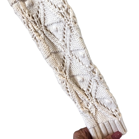 TOMMY HILFIGER Cotton Knit Fisherman Sweater Vintage Style Popcorn/Argyle Sz SP - Picture 7 of 13